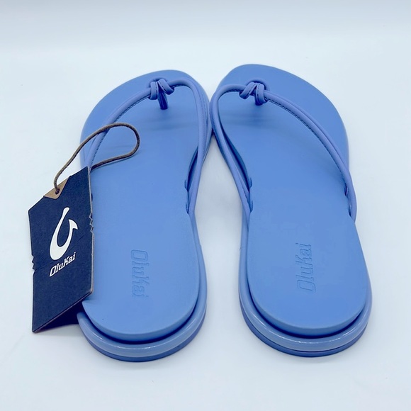 OluKai Women’s ‘Ākau Flip Flop Sandals Cloud Blue Size 10 New with Tags - Picture 6 of 9